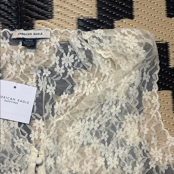 American Eagle Outfitters Cream Lace Blouse - Picture 3 of 4